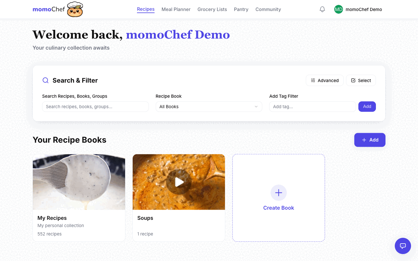 Recipes list